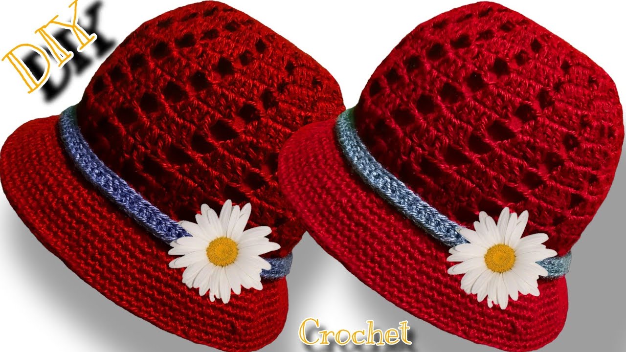 Sombrero tejido a CROCHET para edulto PASO A PASO en todas las TALLAS