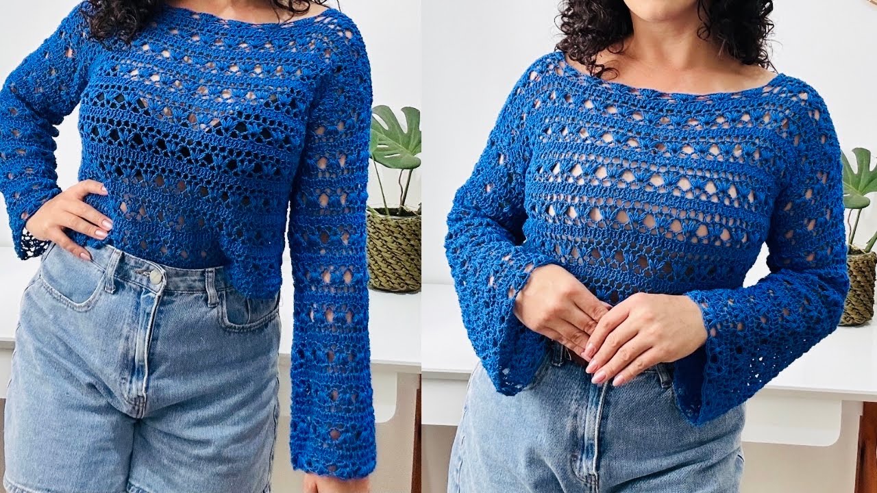 Blusinha de Crochê Safira por Sandra Brum | Tutorial Passo a Passo Completo