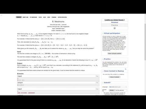 Maximums Problem 1326 B Codeforces