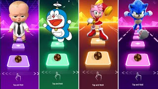 Baby Boss vs Doraemon vs Amy Rose vs Sonic - Tiles Hop EDM Rush