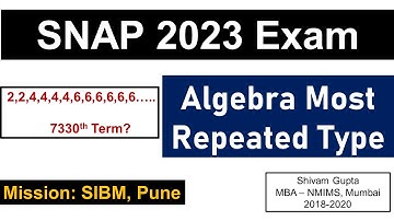SNAP 2023 Exam: Algebra Important Question Type || Most Repeated || Mission: SIBM, Pune