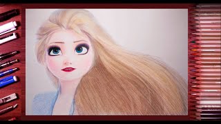 Как нарисовать Эльзу How to draw Elsa with loose hair Frozen2