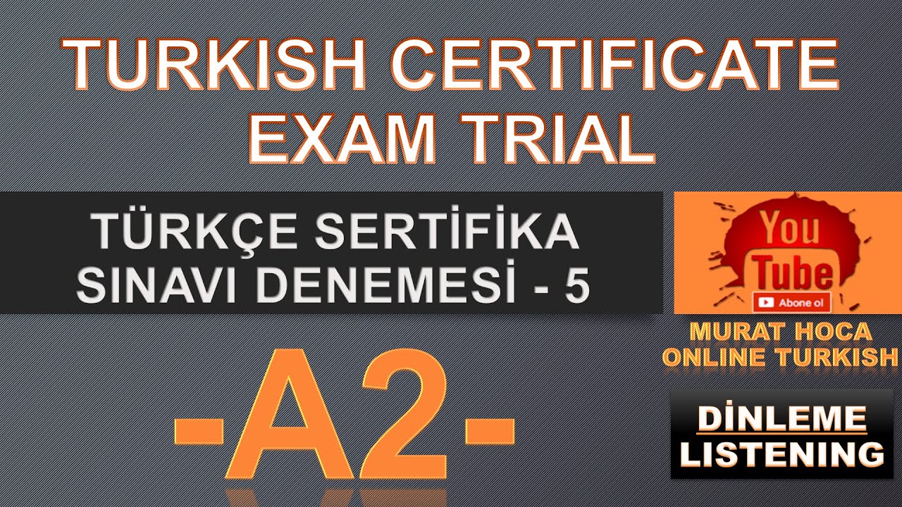 A2 Turkish Certificate Exam Listening 5 Contact for Turkish Lesson