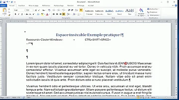 Comment faire l espace insécable sur Word ?