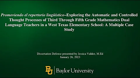 Jessica Valdez Dissertation Defense
