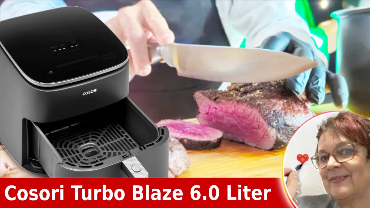 COSORI CAF-DC602-KEUR Turbo Blaze 6.0 Liter Heißluftfritteuse 1725 Watt  Schwarz Heißluftfriteuse