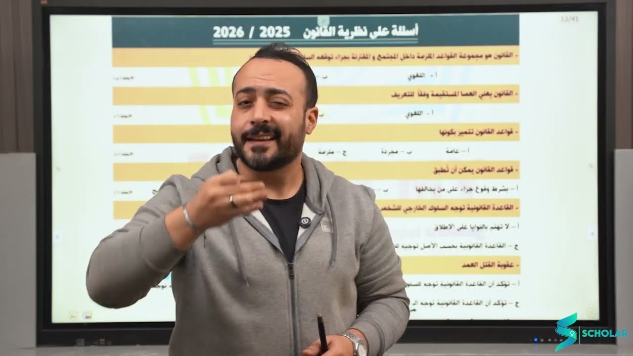 أسئلة على نظرية القانون - العالمي