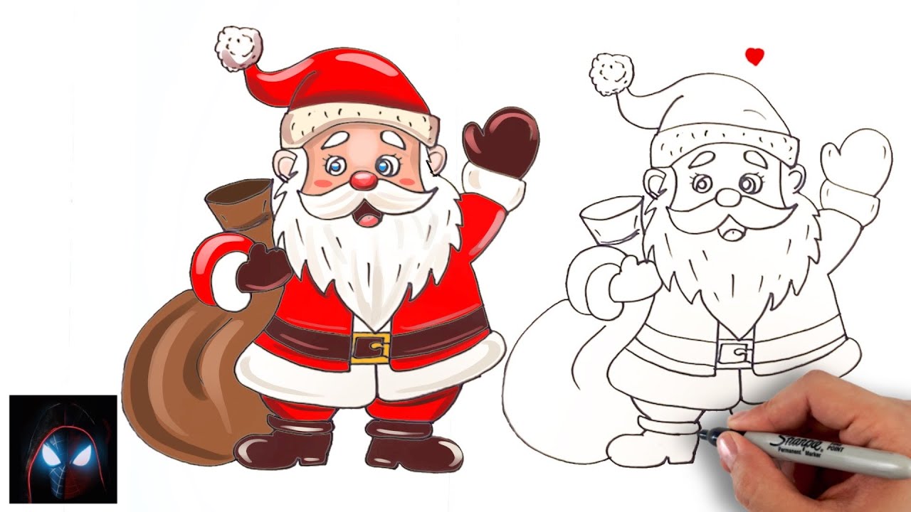 How to draw Santa Claus easy