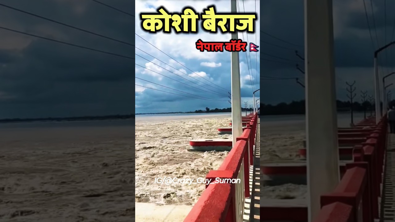 कोशी बैराज नेपाल 🇳🇵 || जलस्तर बढ़ रही है ||Koshi Barrage || #koshibarrage #viral #facts
