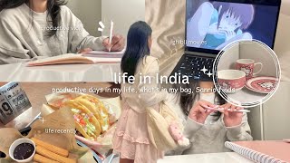 weekend vlog | productive days in my life, what’s in my bag, my aesthetic life in India 🖇️🍃