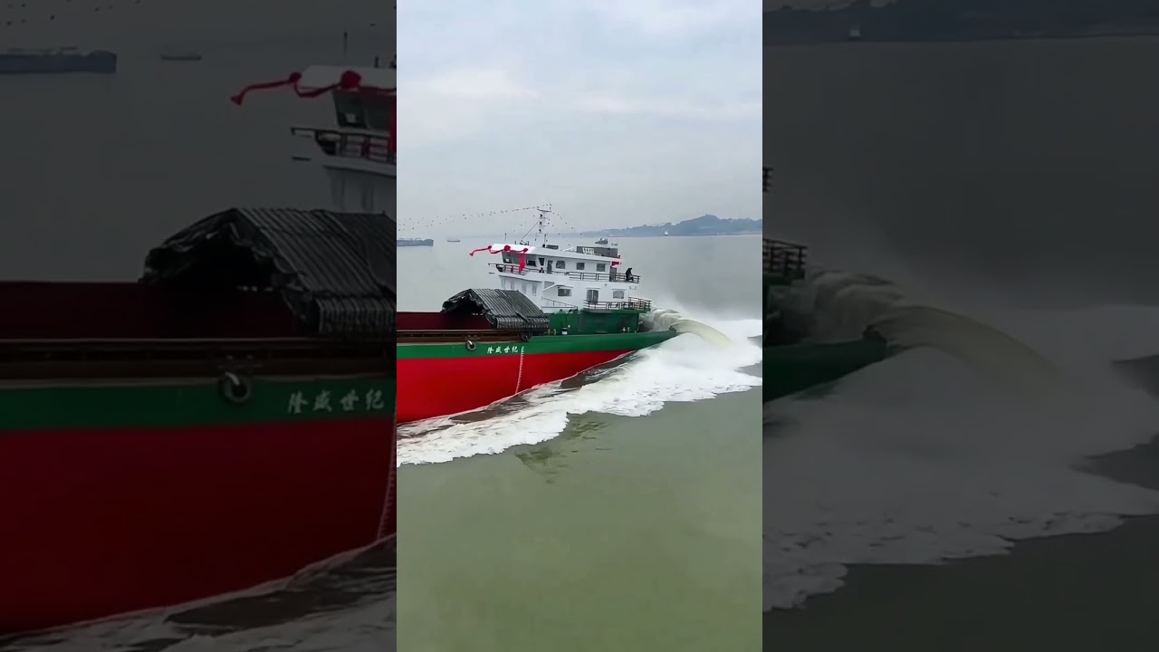Launch New Inland Cargo Ship Using Rolling Rubber Airbags