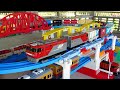 Plarail World ☆ Japanese JR Trains &amp; 10 Freight Trains, Elevated Crossing Course