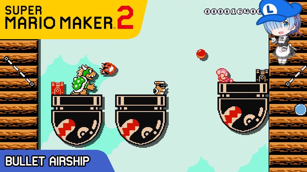 16マスの飛行物体 Bullet Airship - COOLEST LEVEL IDEAS in Mario Maker 2 - YouTube