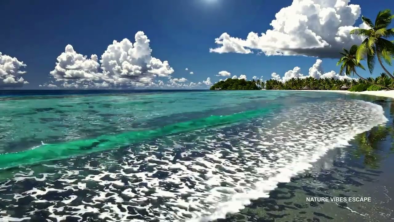 Cover Soothing 🌊 Tropical Ocean Waves for Sleep, Study & Focus 4K ✨