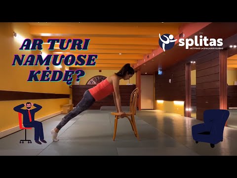 Treniruotė vaikams: raumenų stiprinimas ir tempimai su kėde / Workout for kids: using chair