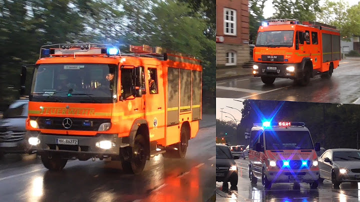 [VERKEHRSUNFALL WÄHREND SCHWEREM UNWETTER - THY!] Einsatzfahrten Feuerwehr Hamburg
