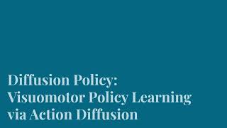 Celebrity [ReLU Radio] Diffusion Policy: Visuomotor Policy Learning via Action Diffusion Profile