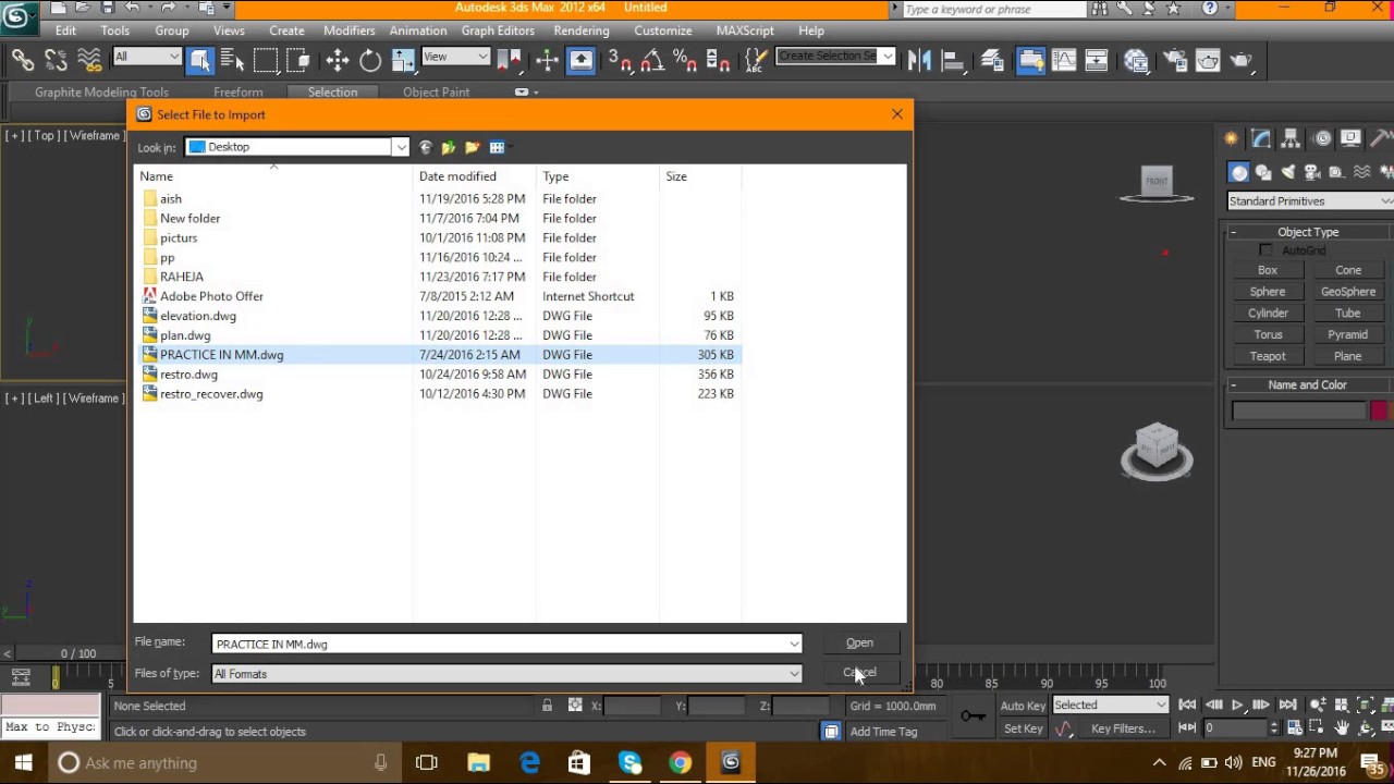 how to import autocad file in 3ds max - YouTube