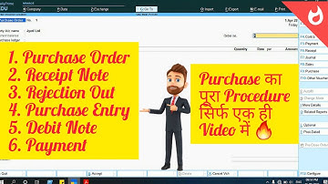 Purchase Order In Tally Prime | Receipt Note | Rejection Out | Purchase Entry | Debit Note | Payment