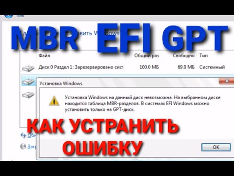 Невозможно Установить WINDOWS ошибка MBR-EFI-GPT