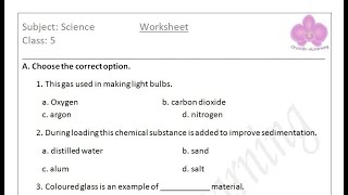 Class - 5 Science Practice Paper ~ Worksheet - CBSE / NCERT Solutions