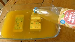 Iphone Se Vs Samsung Galaxy S7 Fruit Juice Freeze Test 6 Hours Will They Survive?