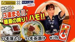 【魚屋の森さん】徳島産ハモの美味しさに過去最高⭕⭕⭕「まる３つ」！！ぷりっぷりの鱧に森さん、かなちゃん大興奮！【PRIDE FISH】