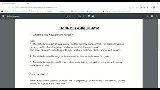 Static Keyword in Java || Important Interview Question || #java #static #questions