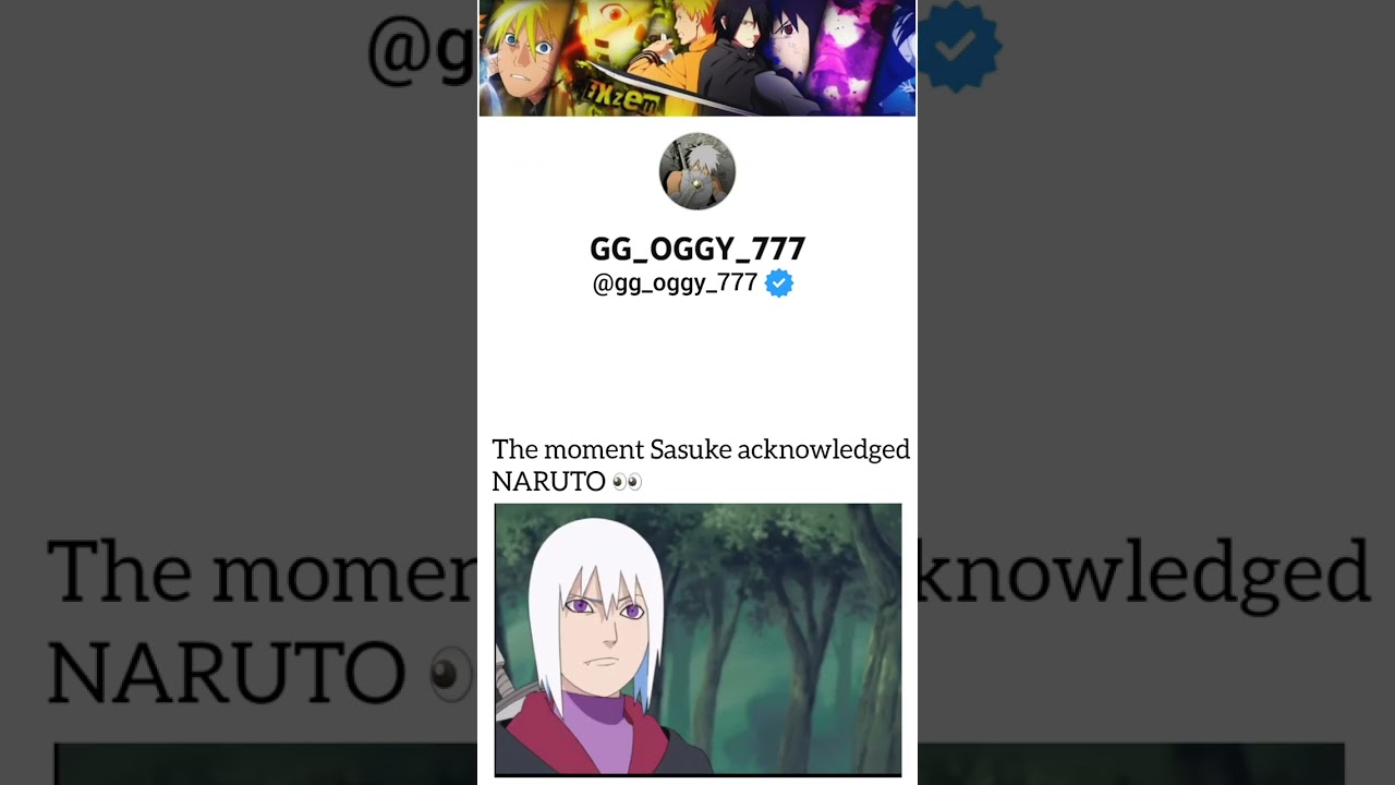 The moment Sasuke acknowledged NARUTO 👀