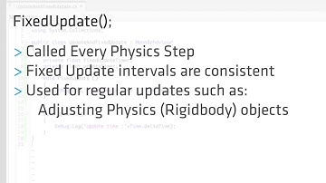 Update and FixedUpdate - Unity Official Tutorials