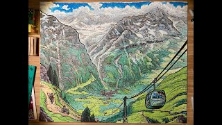 Swiss Alps Art Commission   Sharpie & Prismacolor