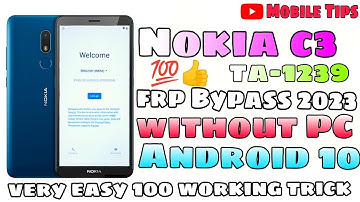 Nokia c3 frp Bypass/Nokia c3 Ta-1239 Google Account remove 2022/ Nokia c3 frp Remove /New tricks