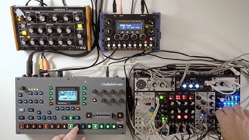 Hardware jam w/ Octatrack MkII, Micromonsta 2, Minitaur, and eurorack drum skiff