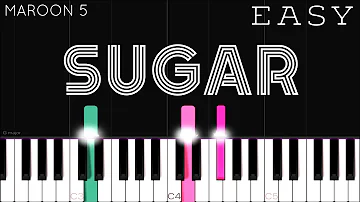 Maroon 5 - Sugar | EASY Piano Tutorial