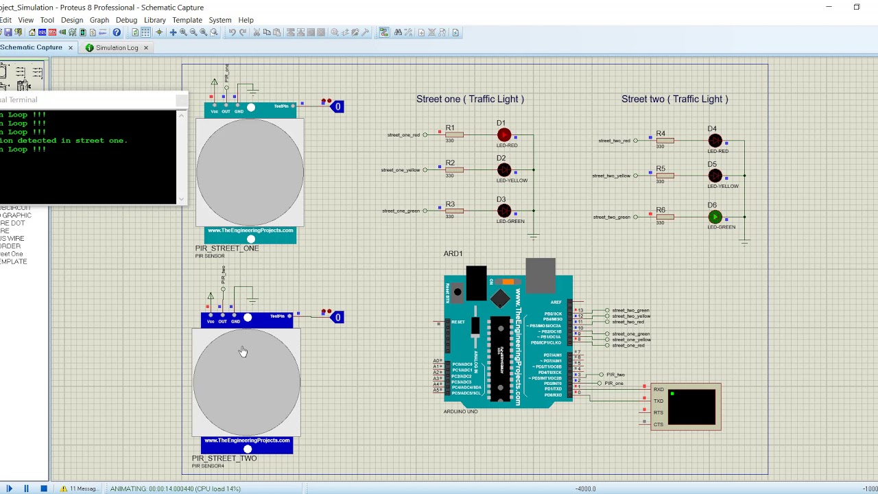 Traffic light control with PIR sensors ( ISR application) YouTube