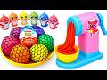 Satisfying Video l How to make Rainbow Noddles with Stress Balls &amp; Nail Polish Cutting ASMR