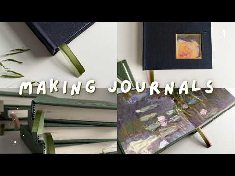 Making Journals with Monet Paintings ✿ bookbinding with music, etsy shop update