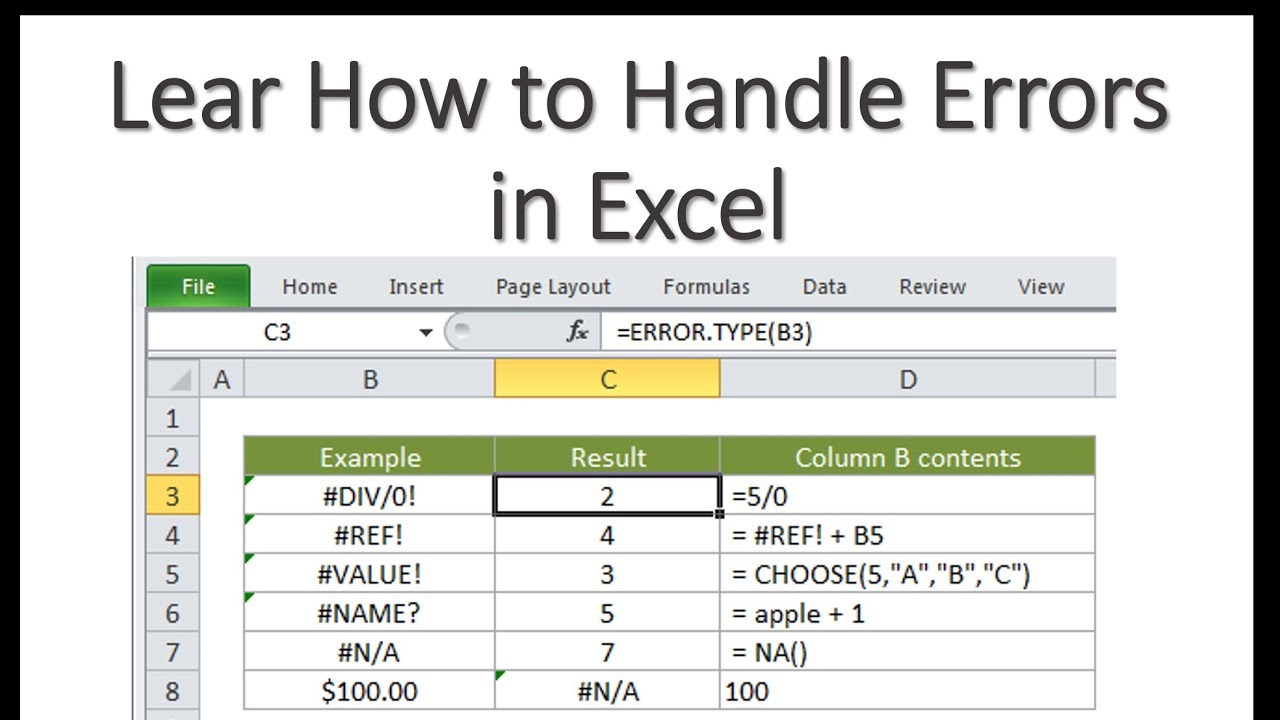 Excel Formula Errors In Urdu Hindi Youtube