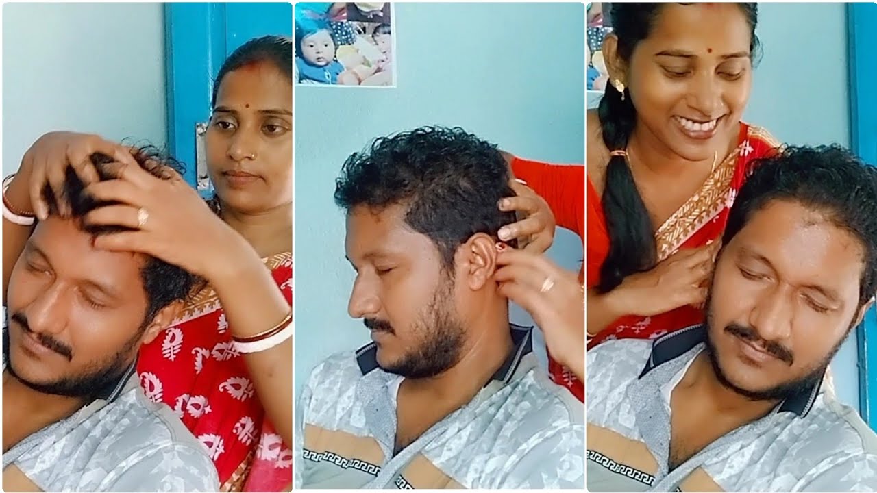 Relaxing head massage with coconut oil II hair oil for hair growth 