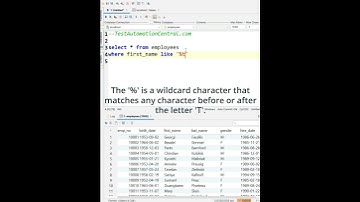 Thumbnail of SQL Query To Print the Details of Employees Whose first_name ends with 't' | #SQL #interview