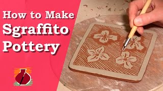 Sgraffito made with clay slip