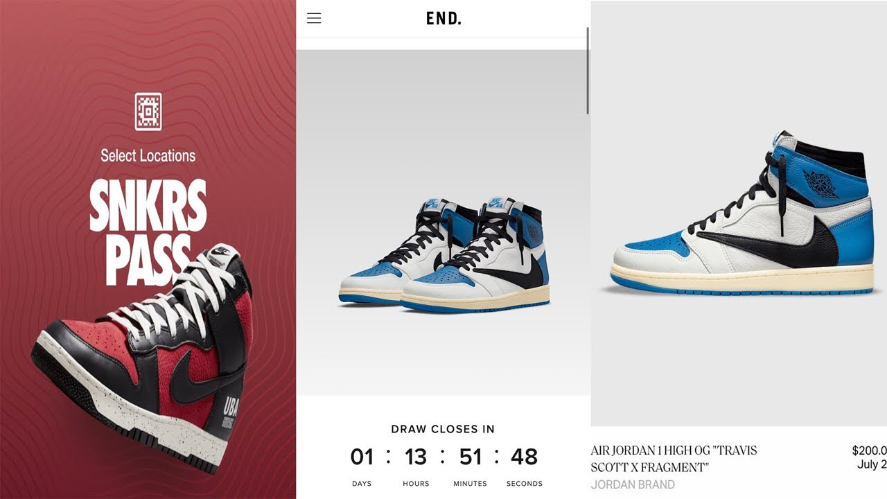 Air Jordan 1 Travis Scott X Fragment Raffles New Nike Dunk High 85 Dropping Youtube