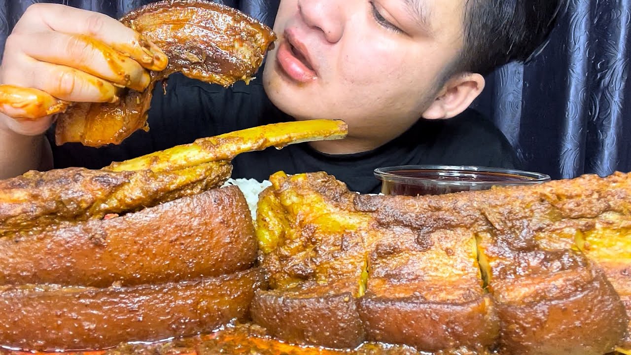 2KG SPICY HUGE DELICIOUS PORK BELLY & PORK RIBS WITH RICE || PORK MUKBANG || NORTHEAST INDIA