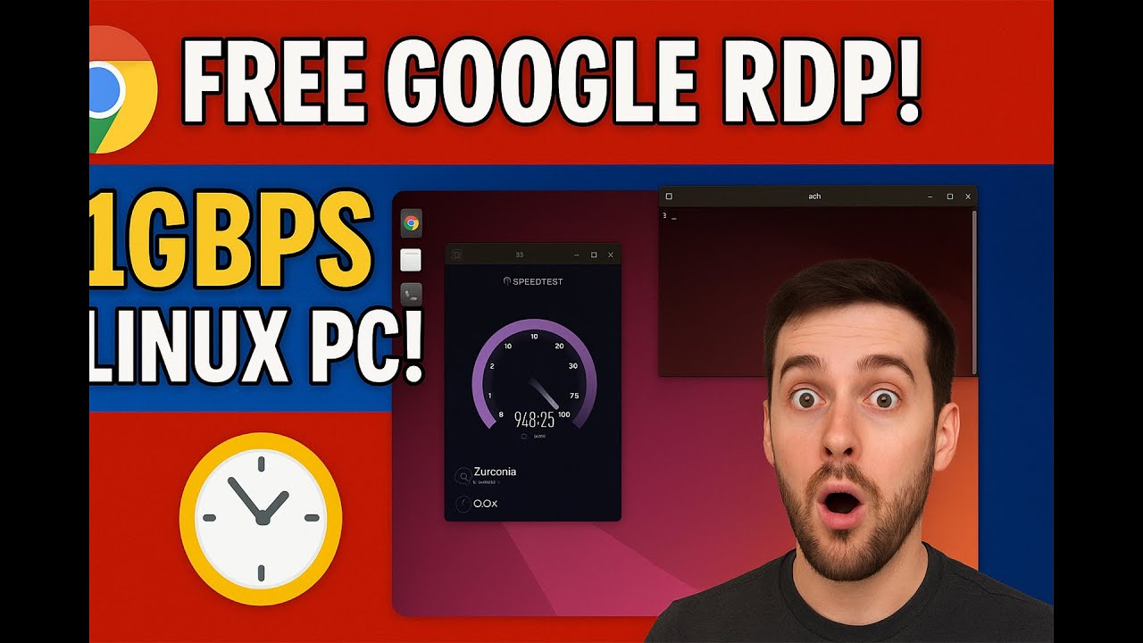 How to Get FREE Google RDP for 30 Minutes! | 1Gbps Linux Desktop Setup ...