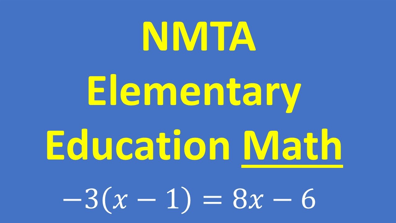 NMTA Elementary Education Math Subtest II - YouTube