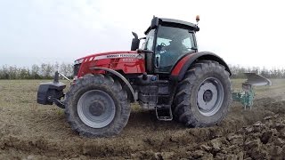 NEW MASSEY FERGUSON 8737 Dyna-VT & 3 FURROW NARDI - PLOUGHING TEST 2014