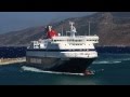 The Greek ferry Nissos Mykonos arrival and departure at Evdilos, Ikaria