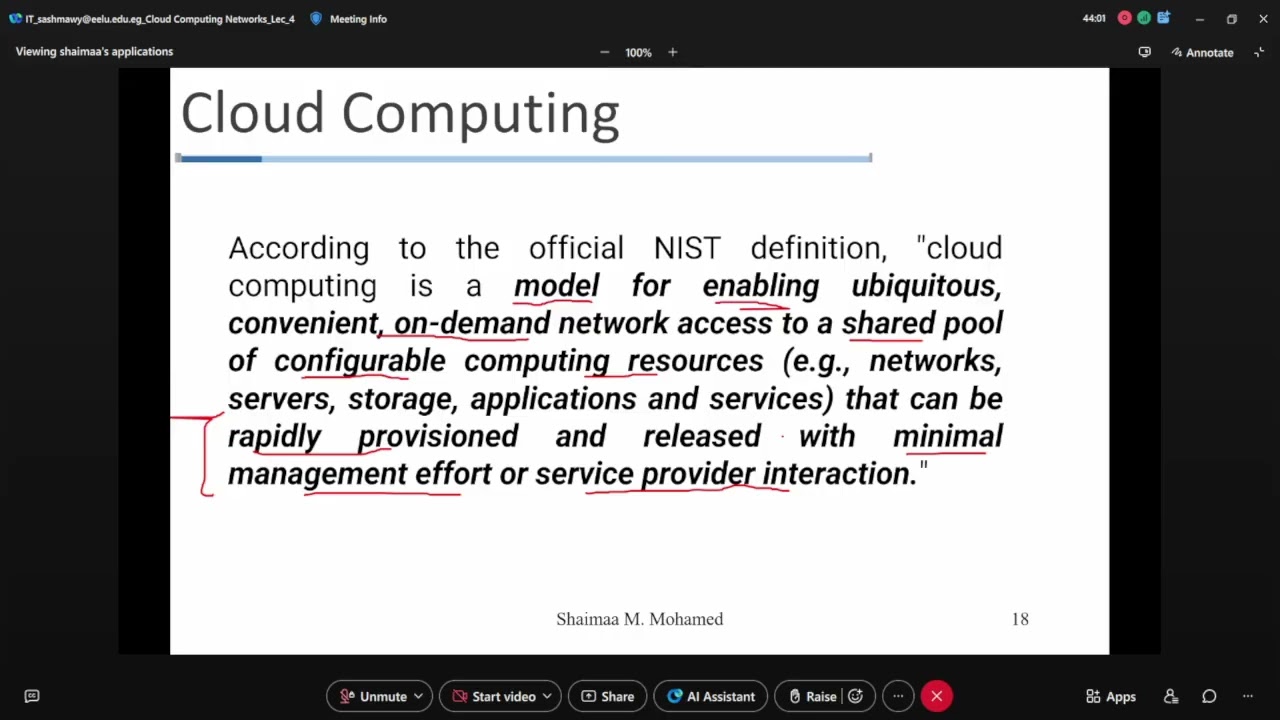 Cloud Computing Lec 2 - Dr. Shaimaa