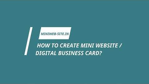 HOW TO CREATE MINI WEBSITE / DIGITAL BUSINESS CARD? | DIGITAL VISITING CARD | FRANCHISE | TAMIL