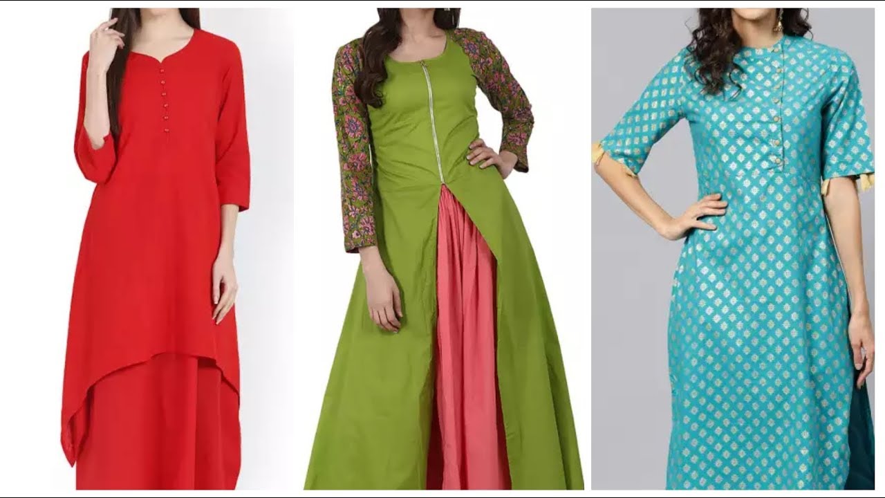 Long kurti with palazzo pants,patchwork,kurti design ideas,plain kurta
